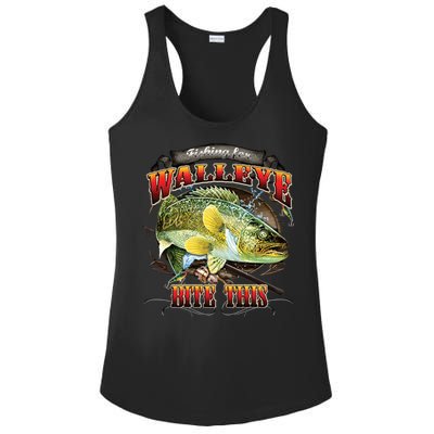 Bite This Walleye Fishing Ladies PosiCharge Competitor Racerback Tank