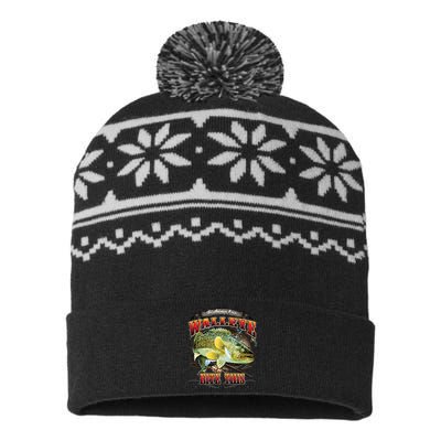 Bite This Walleye Fishing USA-Made Snowflake Beanie