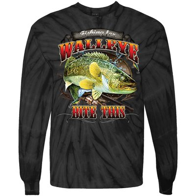 Bite This Walleye Fishing Tie-Dye Long Sleeve Shirt