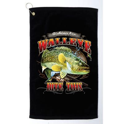 Bite This Walleye Fishing Platinum Collection Golf Towel