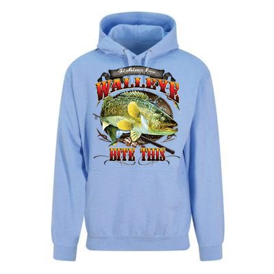 Bite This Walleye Fishing Unisex Surf Hoodie