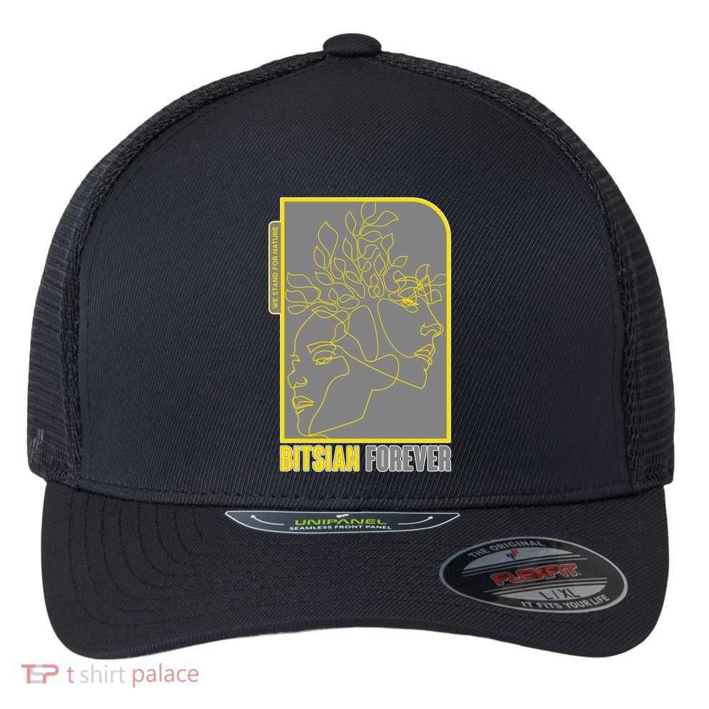 Bitsian Forever We Stand For Nature Flexfit Unipanel Trucker Cap