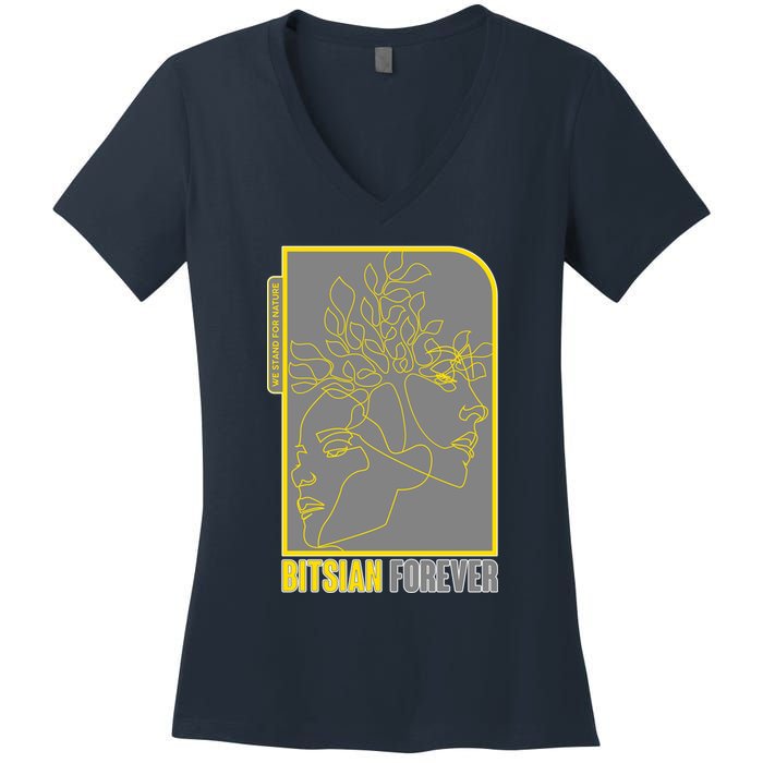 Bitsian Forever We Stand For Nature Women's V-Neck T-Shirt