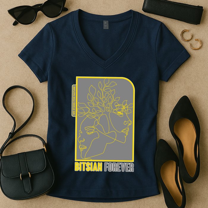 Bitsian Forever We Stand For Nature Women's V-Neck T-Shirt