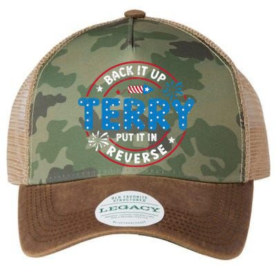 Back It Up Terry Put It In Reverse Funny 4th Of July Legacy Tie Dye Trucker Hat