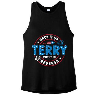 Back It Up Terry Put It In Reverse Funny 4th Of July Ladies PosiCharge Tri-Blend Wicking Tank