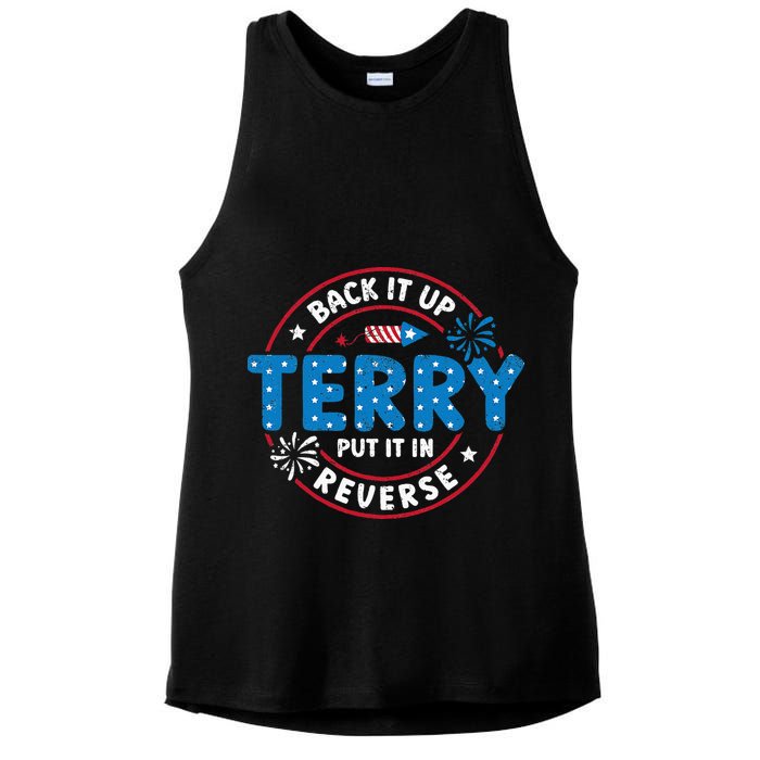 Back It Up Terry Put It In Reverse Funny 4th Of July Ladies PosiCharge Tri-Blend Wicking Tank