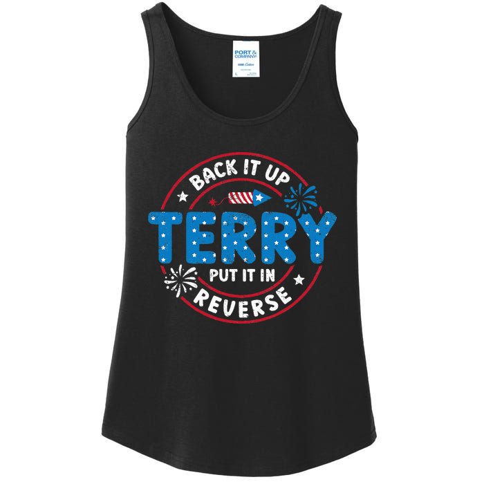 Back It Up Terry Put It In Reverse Funny 4th Of July Ladies Essential Tank