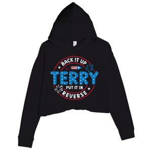 Back It Up Terry Put It In Reverse Funny 4th Of July Crop Fleece Hoodie