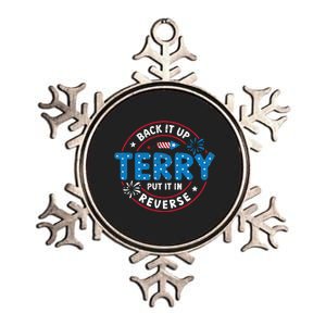 Back It Up Terry Put It In Reverse Funny 4th Of July Metallic Star Ornament