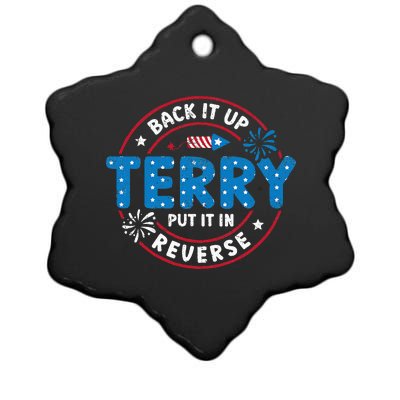 Back It Up Terry Put It In Reverse Funny 4th Of July Ceramic Star Ornament