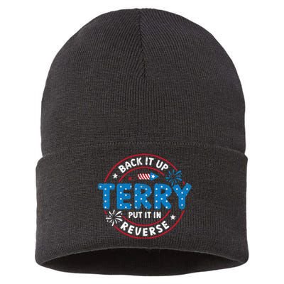 Back It Up Terry Put It In Reverse Funny 4th Of July Sustainable Knit Beanie