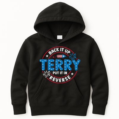 Back It Up Terry Put It In Reverse Funny 4th Of July Kids Hoodie