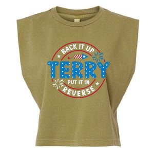 Back It Up Terry Put It In Reverse Funny 4th Of July Garment-Dyed Women's Muscle Tee