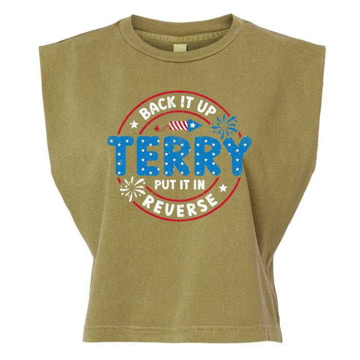 Back It Up Terry Put It In Reverse Funny 4th Of July Garment-Dyed Women's Muscle Tee