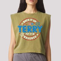 Back It Up Terry Put It In Reverse Funny 4th Of July Garment-Dyed Women's Muscle Tee
