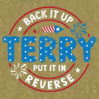 Back It Up Terry Put It In Reverse Funny 4th Of July Garment-Dyed Women's Muscle Tee