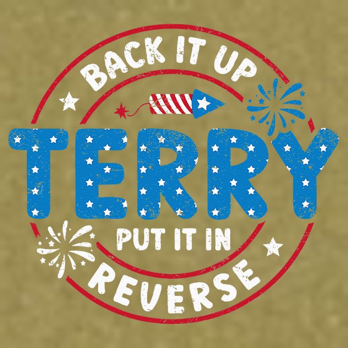 Back It Up Terry Put It In Reverse Funny 4th Of July Garment-Dyed Women's Muscle Tee