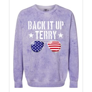 Back It Up Terry Put It In Reverse Usa Flag 4th Of July Great Gift Colorblast Crewneck Sweatshirt