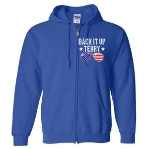 Back It Up Terry Put It In Reverse Usa Flag 4th Of July Great Gift Full Zip Hoodie