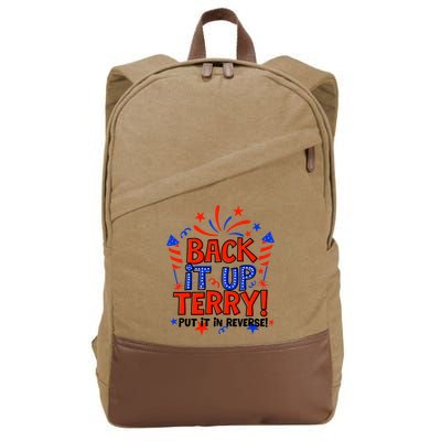 Back It Up Terry Put It In Reverse 4th Of July Fireworks Cotton Canvas Backpack