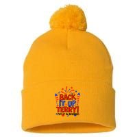 Back It Up Terry Put It In Reverse 4th Of July Fireworks Pom Pom 12in Knit Beanie