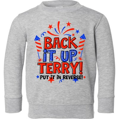 Back It Up Terry Put It In Reverse 4th Of July Fireworks Toddler Sweatshirt