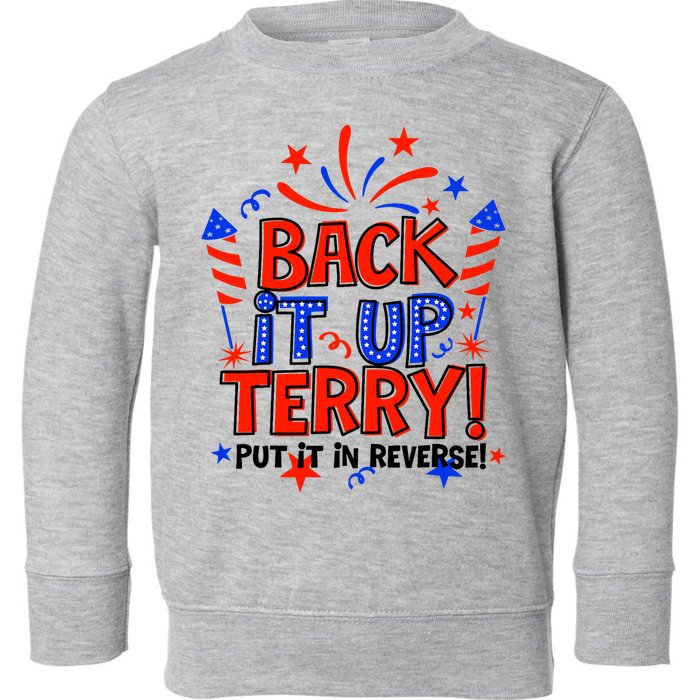 Back It Up Terry Put It In Reverse 4th Of July Fireworks Toddler Sweatshirt