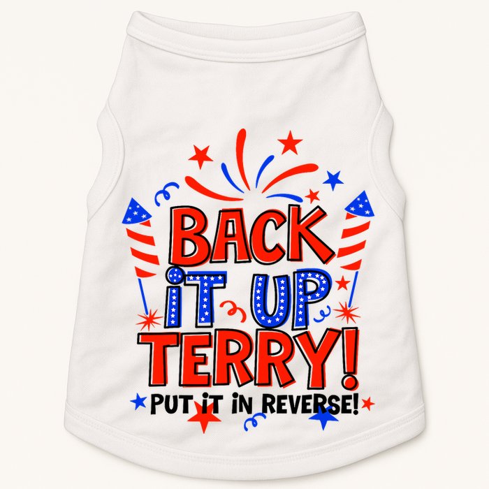 Back It Up Terry Put It In Reverse 4th Of July Fireworks Doggie Tank