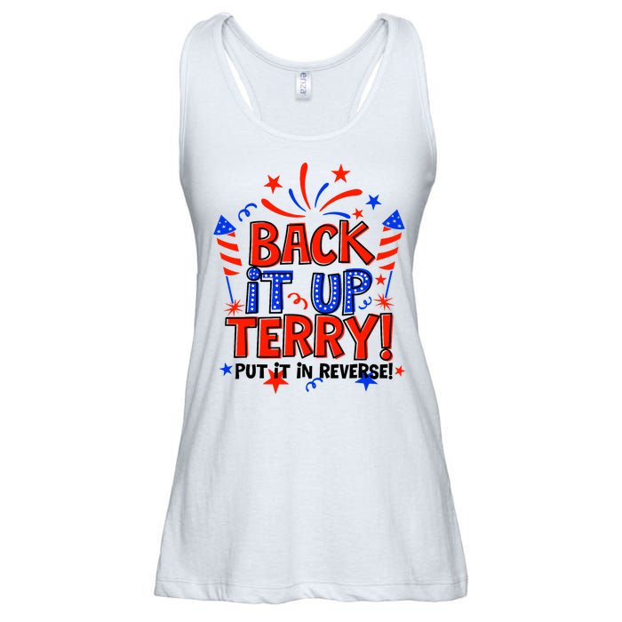 Back It Up Terry Put It In Reverse 4th Of July Fireworks Ladies Essential Flowy Tank
