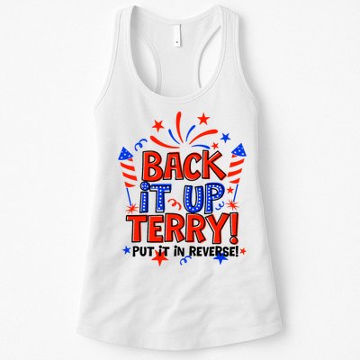 Back It Up Terry Put It In Reverse 4th Of July Fireworks Womens Tank Top