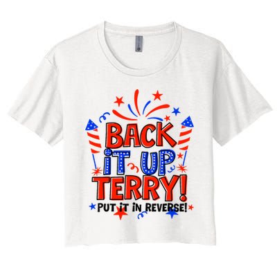 Back It Up Terry Put It In Reverse 4th Of July Fireworks Crop Top