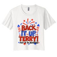 Back It Up Terry Put It In Reverse 4th Of July Fireworks Crop Top