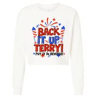 Back It Up Terry Put It In Reverse 4th Of July Fireworks Cropped Pullover Crew