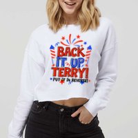 Back It Up Terry Put It In Reverse 4th Of July Fireworks Cropped Pullover Crew