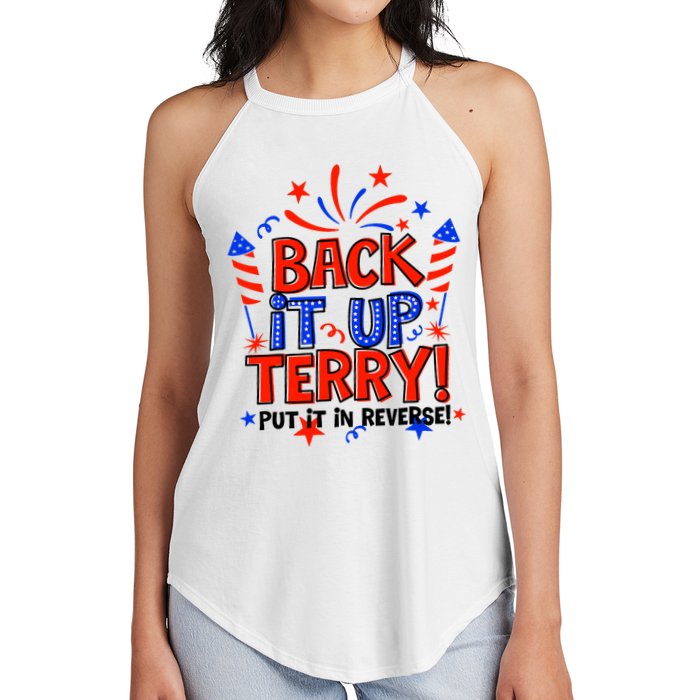 Back It Up Terry Put It In Reverse 4th Of July Fireworks Women's Perfect Tri Rocker Tank