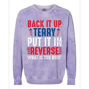 Back It Up Terry Put It In Reverse July 4th Fireworks Terry Colorblast Crewneck Sweatshirt