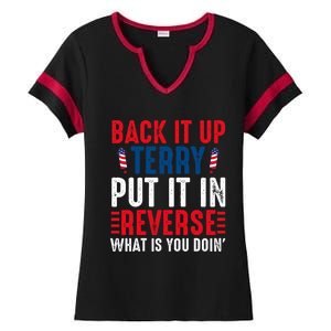 Back It Up Terry Put It In Reverse July 4th Fireworks Terry Ladies Halftime Notch Neck Tee