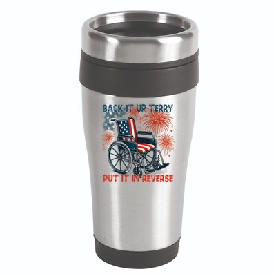 Back It Up Terry Put It In Reverse Fireworks Fun 4th Of July 16oz Travel Tumbler