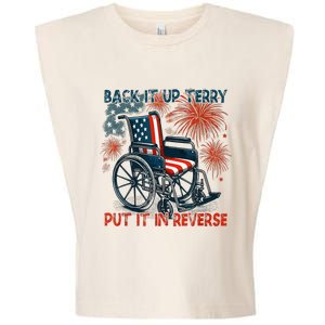 Back It Up Terry Put It In Reverse Fireworks Fun 4th Of July Garment-Dyed Women's Muscle Tee