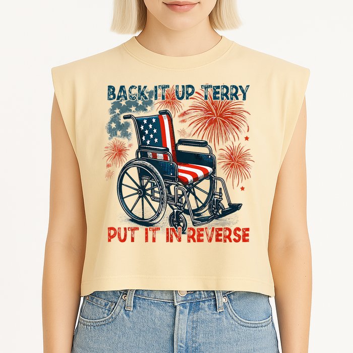 Back It Up Terry Put It In Reverse Fireworks Fun 4th Of July Garment-Dyed Women's Muscle Tee