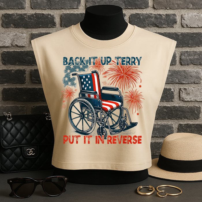 Back It Up Terry Put It In Reverse Fireworks Fun 4th Of July Garment-Dyed Women's Muscle Tee
