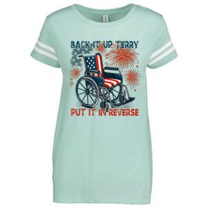 Back It Up Terry Put It In Reverse Fireworks Fun 4th Of July Enza Ladies Jersey Football T-Shirt