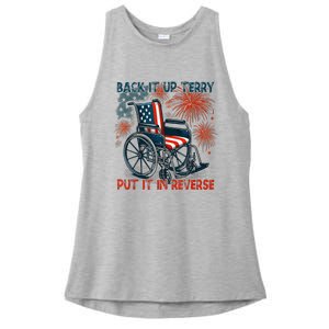 Back It Up Terry Put It In Reverse Fireworks Fun 4th Of July Ladies PosiCharge Tri-Blend Wicking Tank