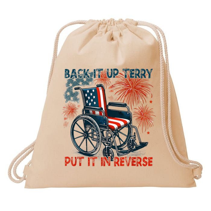 Back It Up Terry Put It In Reverse Fireworks Fun 4th Of July Drawstring Bag