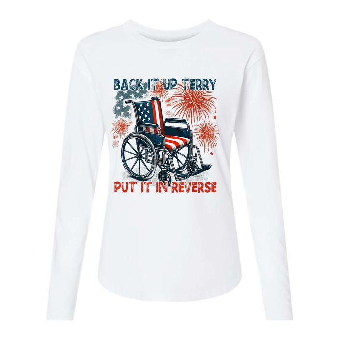 Back It Up Terry Put It In Reverse Fireworks Fun 4th Of July Womens Cotton Relaxed Long Sleeve T-Shirt