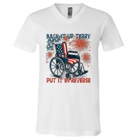 Back It Up Terry Put It In Reverse Fireworks Fun 4th Of July V-Neck T-Shirt