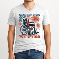 Back It Up Terry Put It In Reverse Fireworks Fun 4th Of July V-Neck T-Shirt