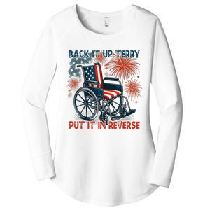 Back It Up Terry Put It In Reverse Fireworks Fun 4th Of July Women's Perfect Tri Tunic Long Sleeve Shirt