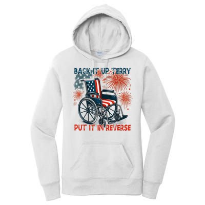 Back It Up Terry Put It In Reverse Fireworks Fun 4th Of July Women's Pullover Hoodie